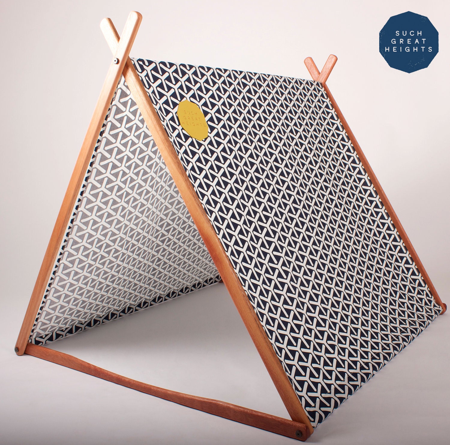 Navy Geometric 'Wonder Tent' (Organic Cotton Canvas)