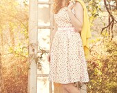 Pastel Leaf Print Bridesmaid Dress - Size Large