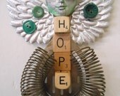 Assemblage, Original Mixed Media, Hope Gift, Original Mixed Media, Angel Doll, Artdoll, Assemblage Art,  Wall Hanging