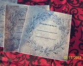 Vintage Wreath Bookplate Sticker Set
