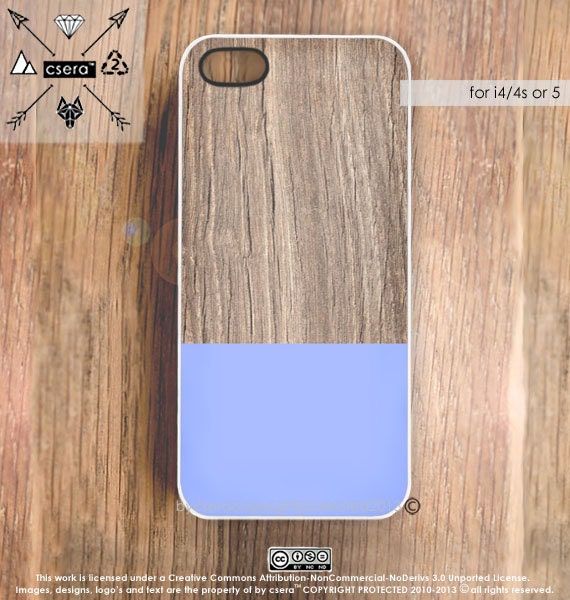iPhone Case Wood Print - Periwinkle Lilac iPhone 5 Case, Wood Effect iPhone 4 & 4S Case, Silicone Rubber or Hard Plastic Case