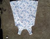 Pinafore dress little girls blue flowers white cotton toddler jumper size 4T