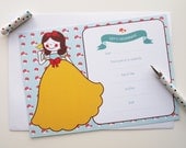 Snow White Fill-in Invitation (10 pk) w/ free printable matching tag and flags