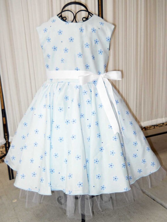 Blue Floral Girls Dress Il_570xn
