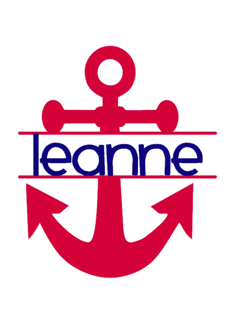 Personalized Anchor Decal - 6 in x 7 in Custom Nautical Sticker - Cute Way to Accessory for Car or Laptop