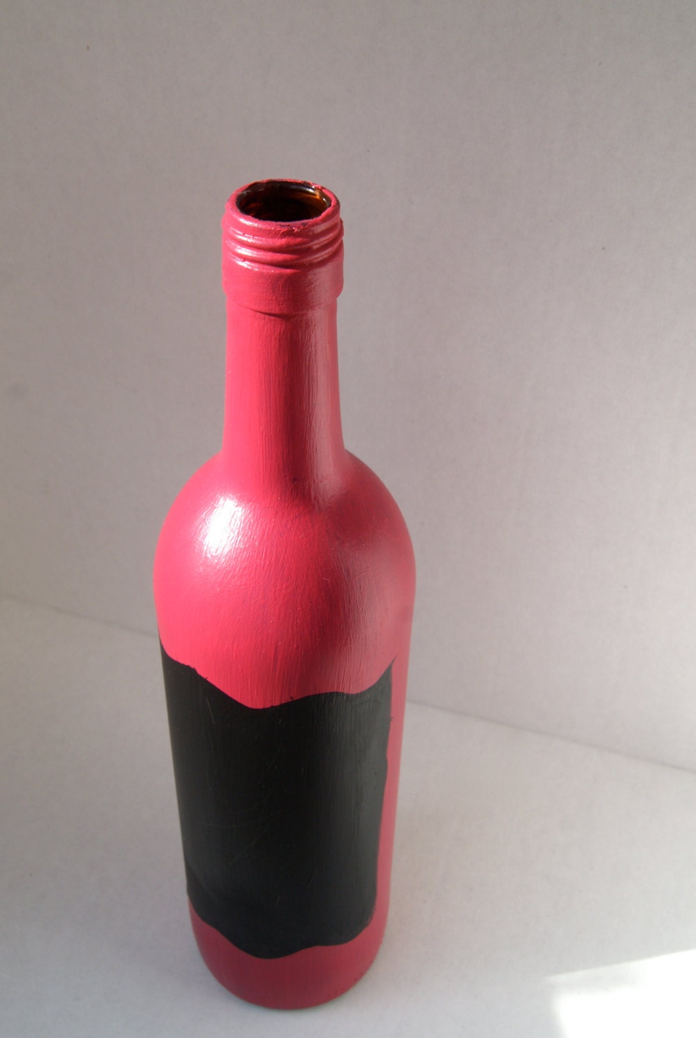 Chalkboard wine bottle-pink, raspberry