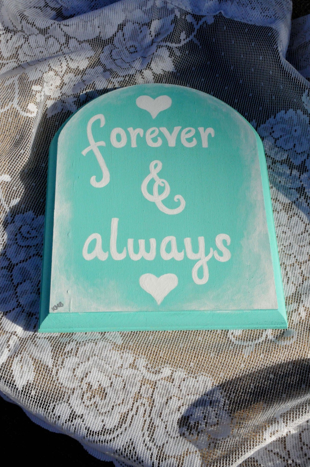 Wedding Sign Reception Decoration Heart Art Wedding Painting Forever Always Wood Plaque Shabby Chic
