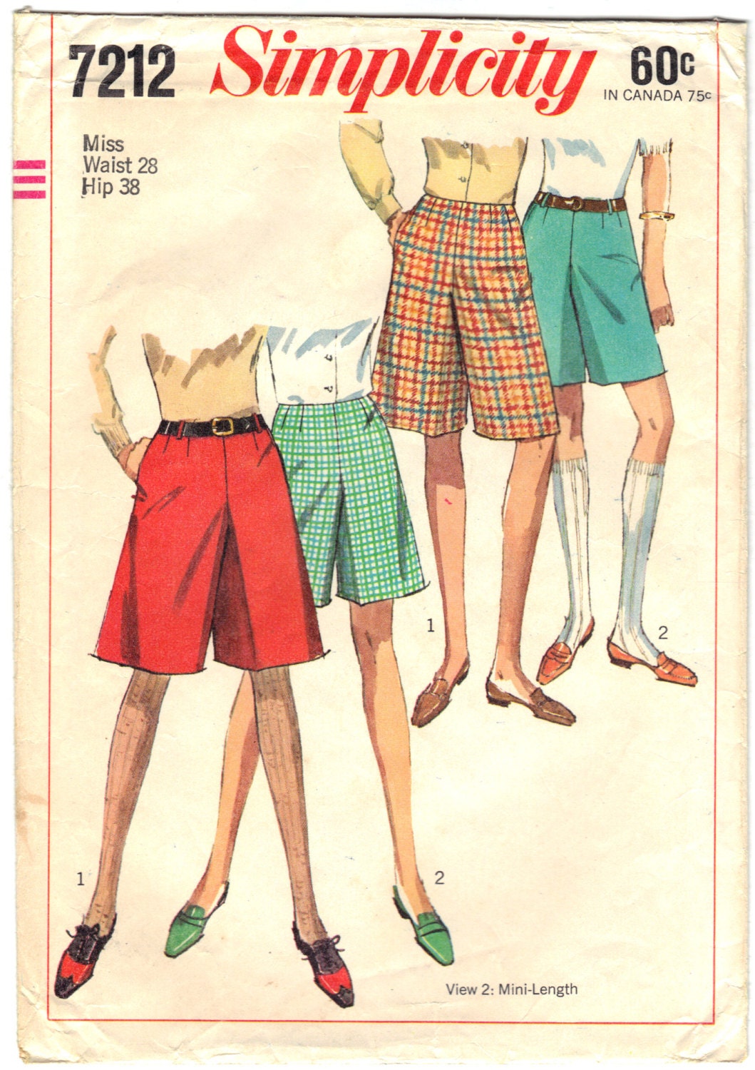 Culottes In Two Lengths Miss W28 H38 - Simplicity 7212