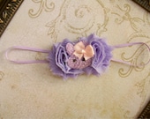 Purple Easter Bunny Headband, Mini Shabby Headband, Baby Headbands, Infant Headbands, Girls Headbands, Toddler Headbands, Newborn Headbands