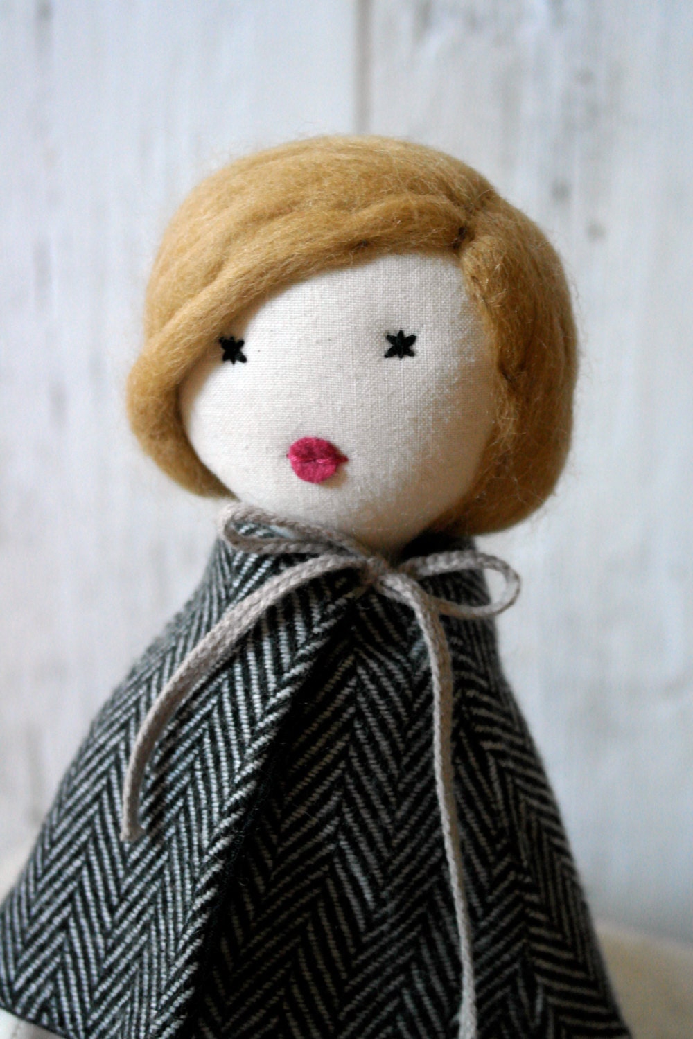 Cloth doll, Rag doll, handmade, retro, one of a kind/ Noemie