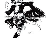 Black Alice Original Illustration (Pen & Ink)