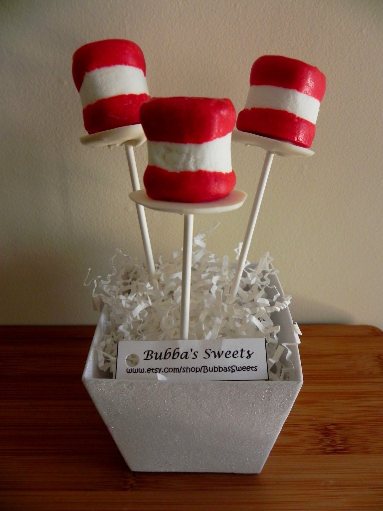Cat in the Hat Marshmallow Pops