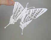 Monarch Butterfly Hand-cut Paper-cut Wedding Anniversary Scherenschnitte in Snow White - catfriendo
