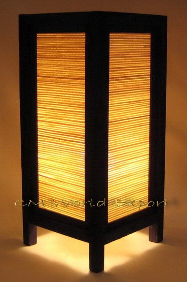 Asian Oriental Table/Desk/Bedroom Decor Lamp - Bamboo Blind - Worldwide Seller - Handmade, Factory Direct Lighting