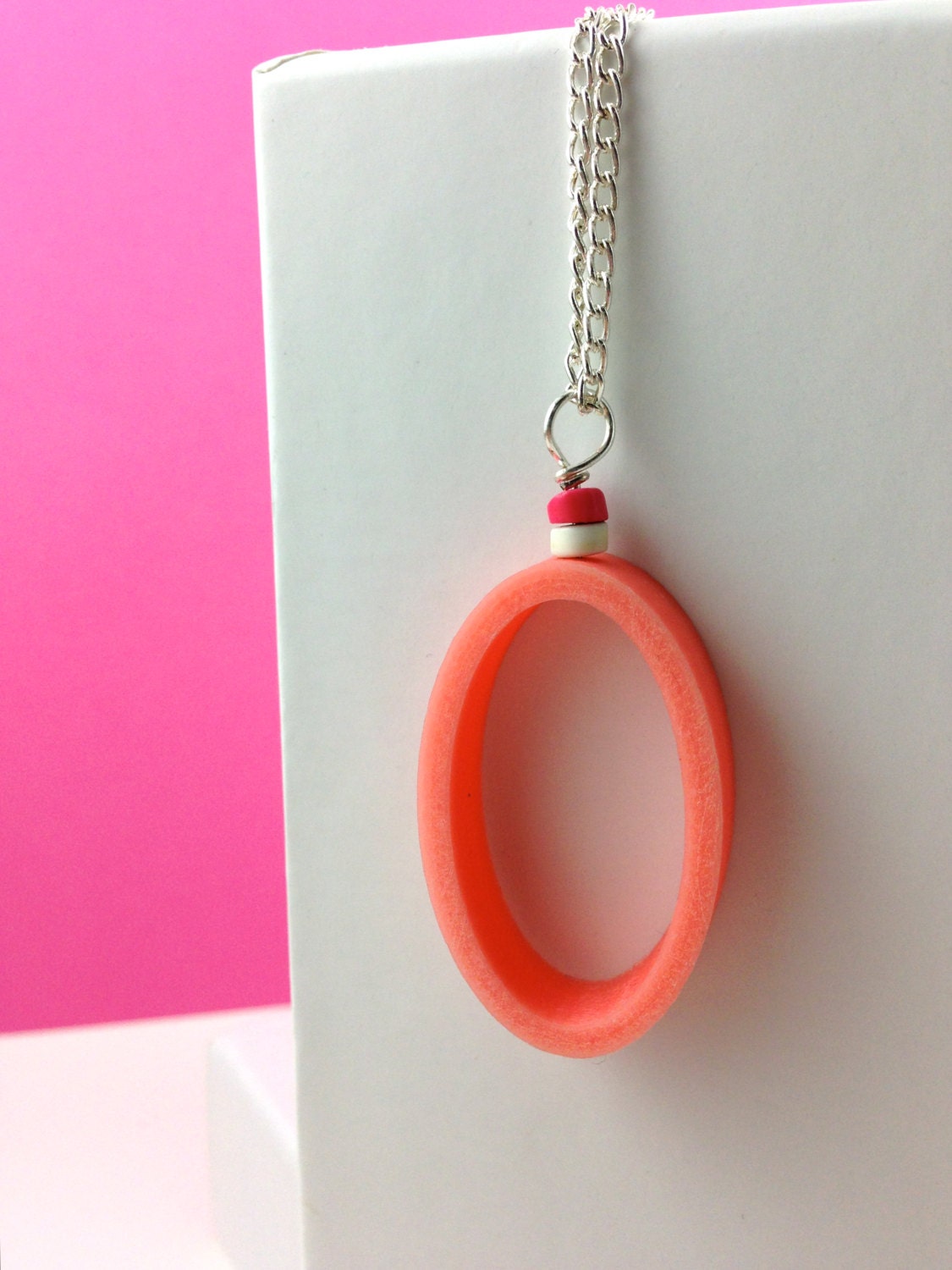Cotton Candy Oval Pendant Necklace - Mother's Day or any occasion