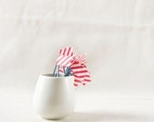 24 Red Stripe & Navy Blue Washi Tape Cake Topper, wedding cake topper, engagement topper, birthday topper, baby shower topper, tea party