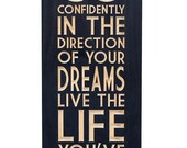 Go confidently, wall hanging, carved wood sign, home decor.