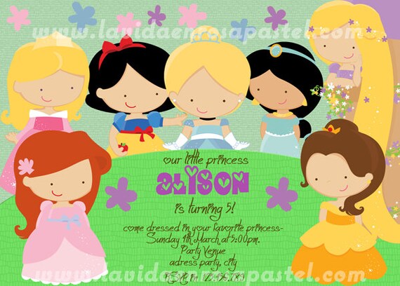 Princess Invitation Disney -Digital File Il_570xn
