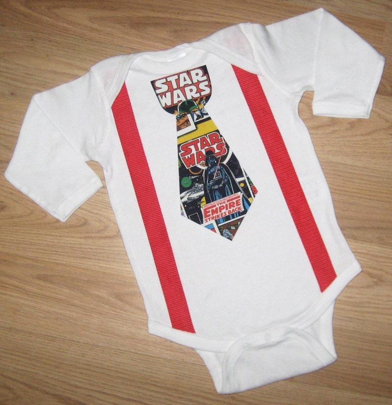 Baby onesie. Star Wars Inspired  Tie onesie .Darth Vader baby bodysuit. Tie and suspenders onesie.  Tie Onesie. Baby boy onesie