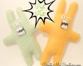 Mini Plush Boy Monster Set- Pair of Toy Monster Peets- Pocket Monster Plush- Small Stuffed Animal