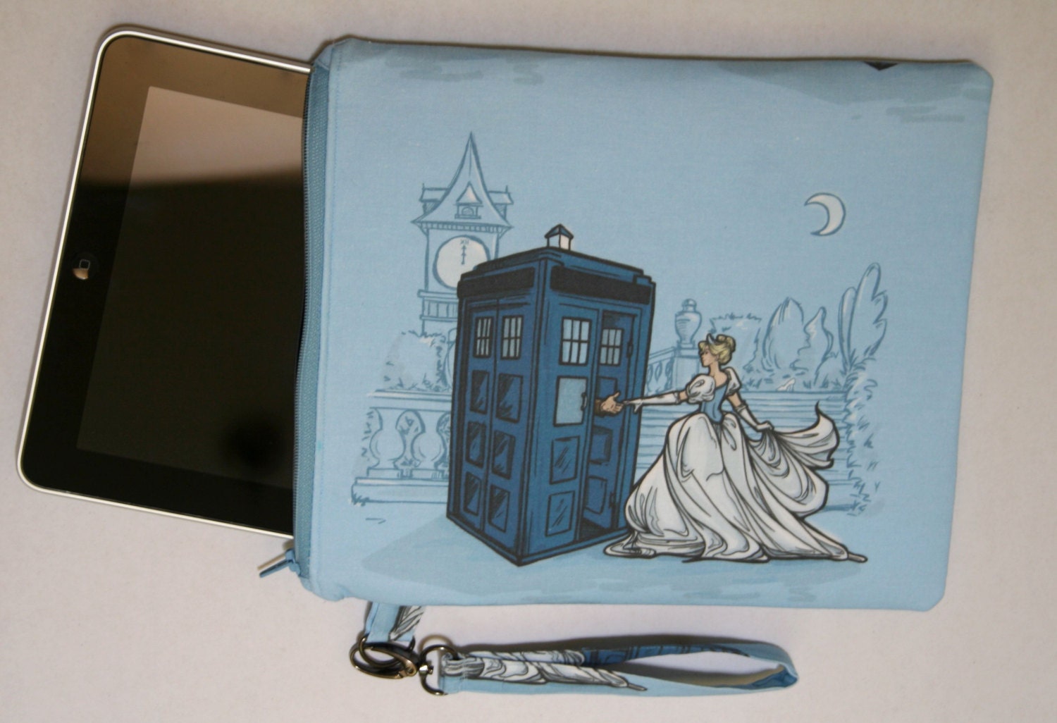 Dr. Who TARDIS Cinderella iPad case Handmade featuring Karen Hallion design