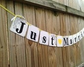 Just Married Banner Wedding Decoration Just Married Garland Just Married Sign Photo Prop Just Married Car Sign Banner CUSTOM colors