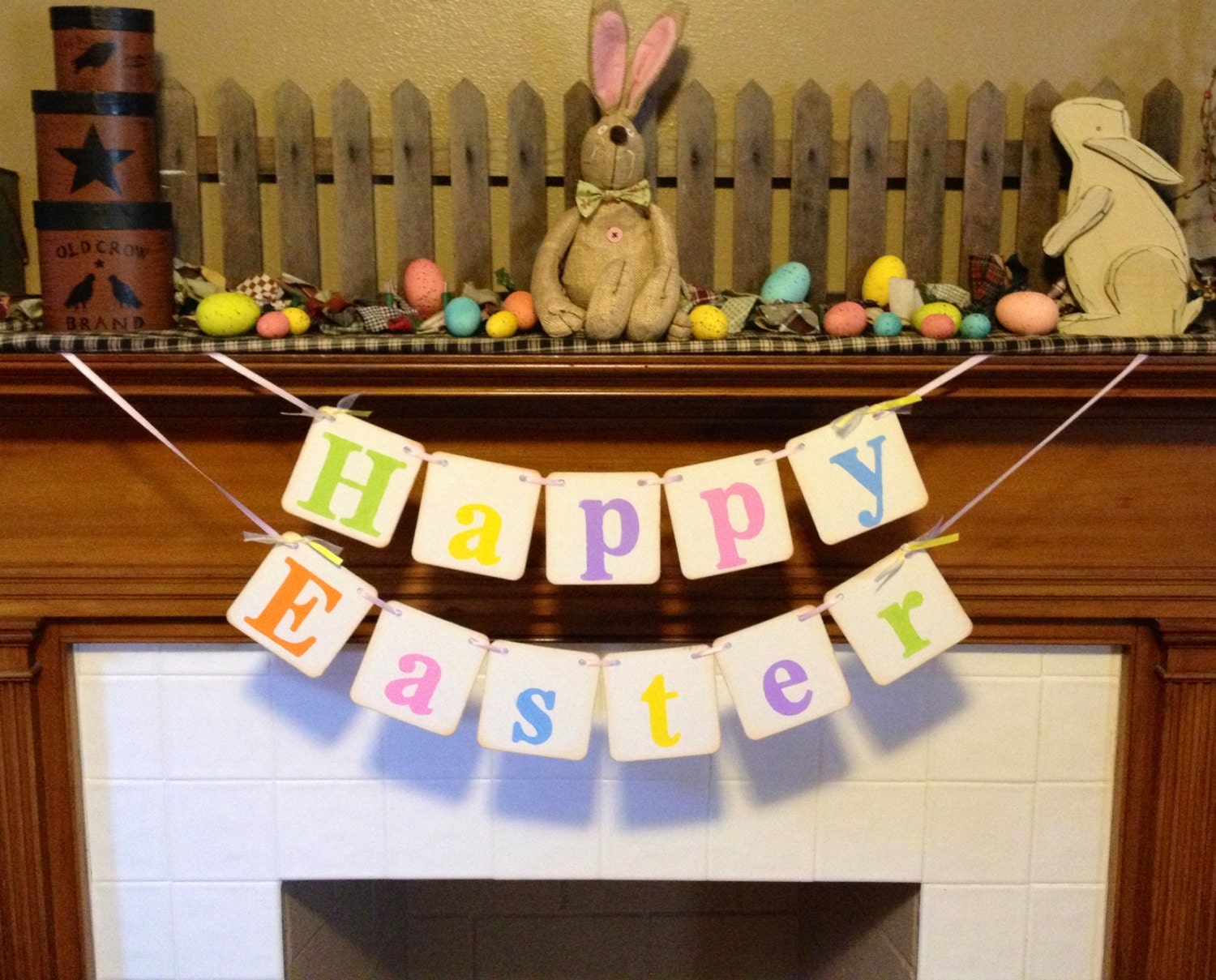 Easter Decorations Happy Easter Banner Easter Decoration Spring Holiday garland photo prop