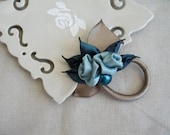 fascinator/corsage/handmade light blue rose/flower/ /ribbon/hair clip/wedding bridal hair accessaries/headpiece/prom/cocktail