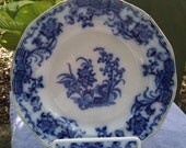 Antique Flow Blue Plate Carlton Alcock