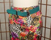 vintage 1990's TEAL SUEDE BELT medium silver toned buckle made in the usa accessories by pearl