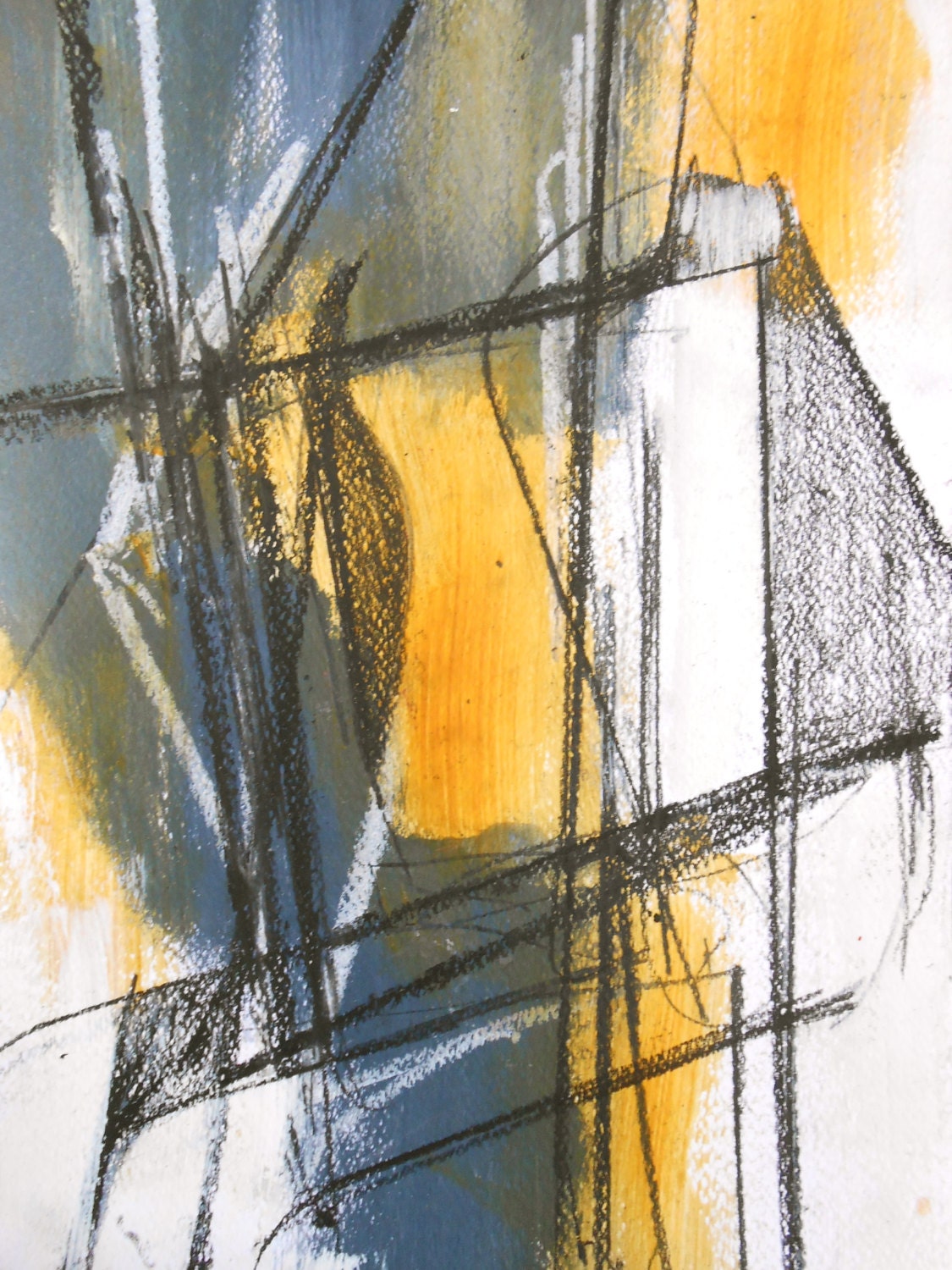 Architecture Modern Abstract Concept Mixed Media Painting/Drawing 11.7x8.3 " Put Me Up Above The Sky 043 "