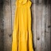 VIntage 70s Mustard Gauzy Prairie Maxi Dress