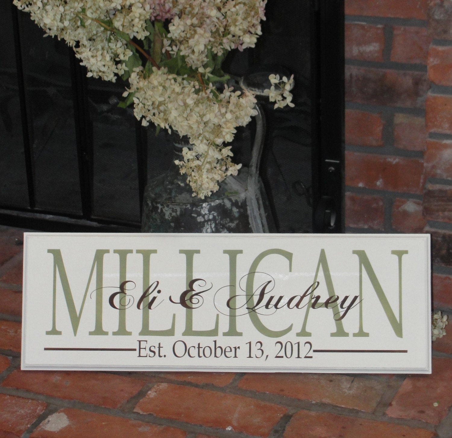 Last Name Sign, Wedding Sign, Personalized Sign, Est Date Sign, Shabby Chic Sign,Vintage Cottage Sign, Housewarming Gift