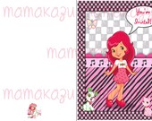 STRAWBERRY SHORTCAKE PERSONALIZED Custom Digital Birthday Card Invitation