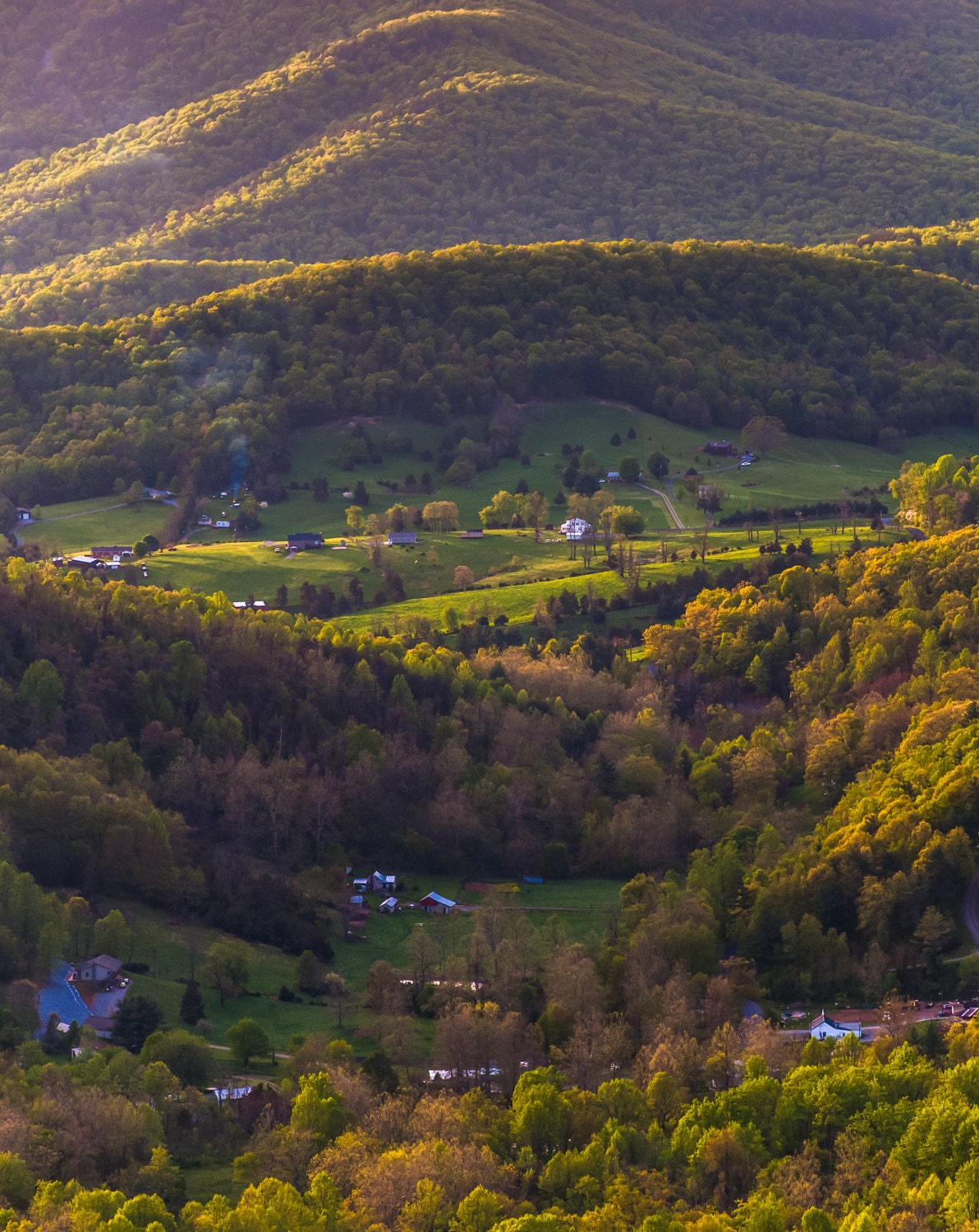 Farms and houses in the Shenandoah Valley - Mountain Landscape Photography Fine Art Print or Gallery Wrap Canvas Home Decor