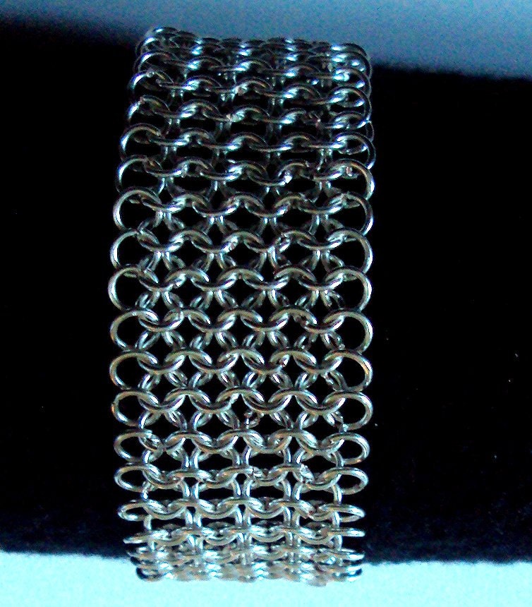 Silver chainmaille bracelet - chain maille bracelet - silverplated bracelet - silver bracelet - europen 4 in 1