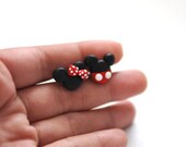 Disney Mickey Minnie Polymer Clay--Earring Studs