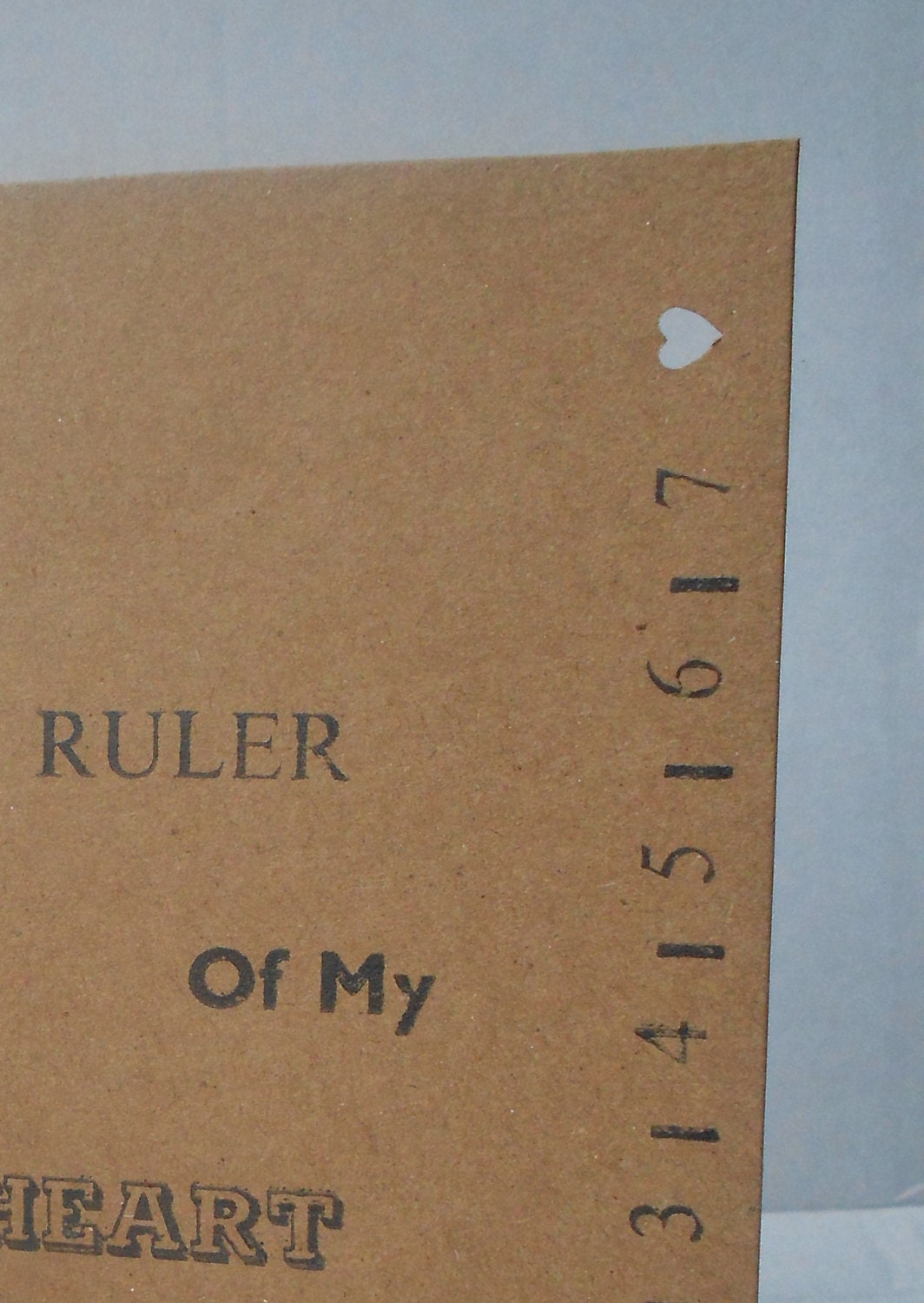 Ruler Of My Heart letterpress card