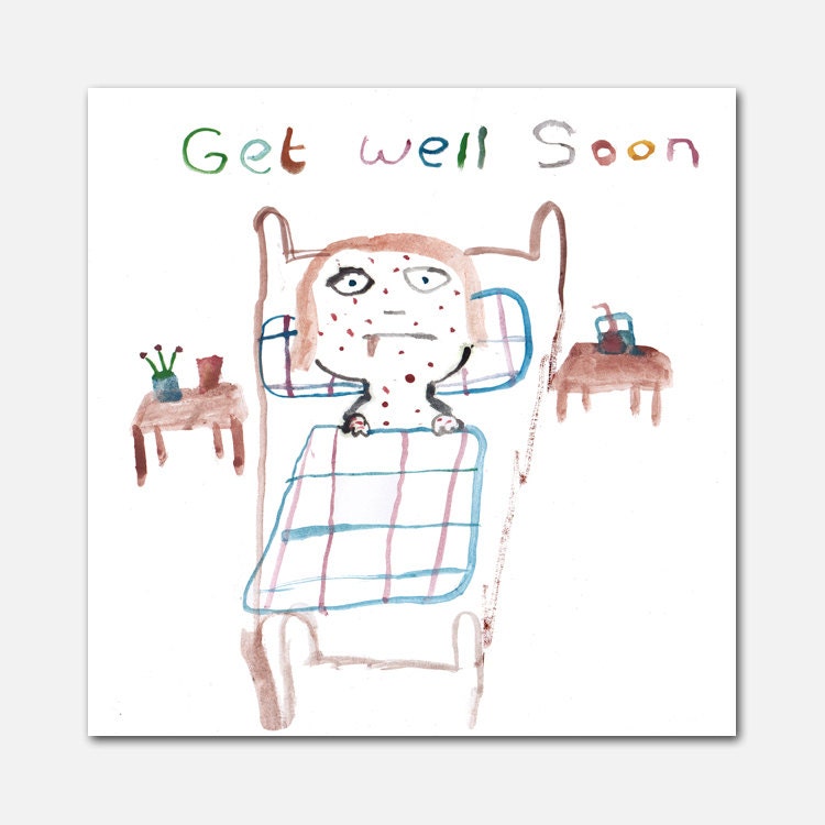 Get Well Soon - Folded Card & Envelope.
