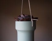 Robin's Egg Blue Bell hanging metal succulent planter
