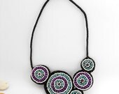SALE Handmade Necklace with Purple Light Blue Agates