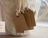25 kraft tags - brown, pre-strung with cotton or jute twine
