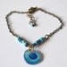 Charm bracelet blue bird unique piece / freeshippingfrance