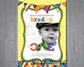 the very hungry caterpillar Birthday Invitation, caterpillar birthday party, party invitation printable, FREE thank you card
