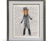 Lion- Africa - Cool Lion Dictionary Art Print, Home Decor, Wall Decor, Dictionary Page Art, Mixed Media Art