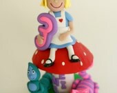 Alice in Wonderland Theme Birthday Cake Topper