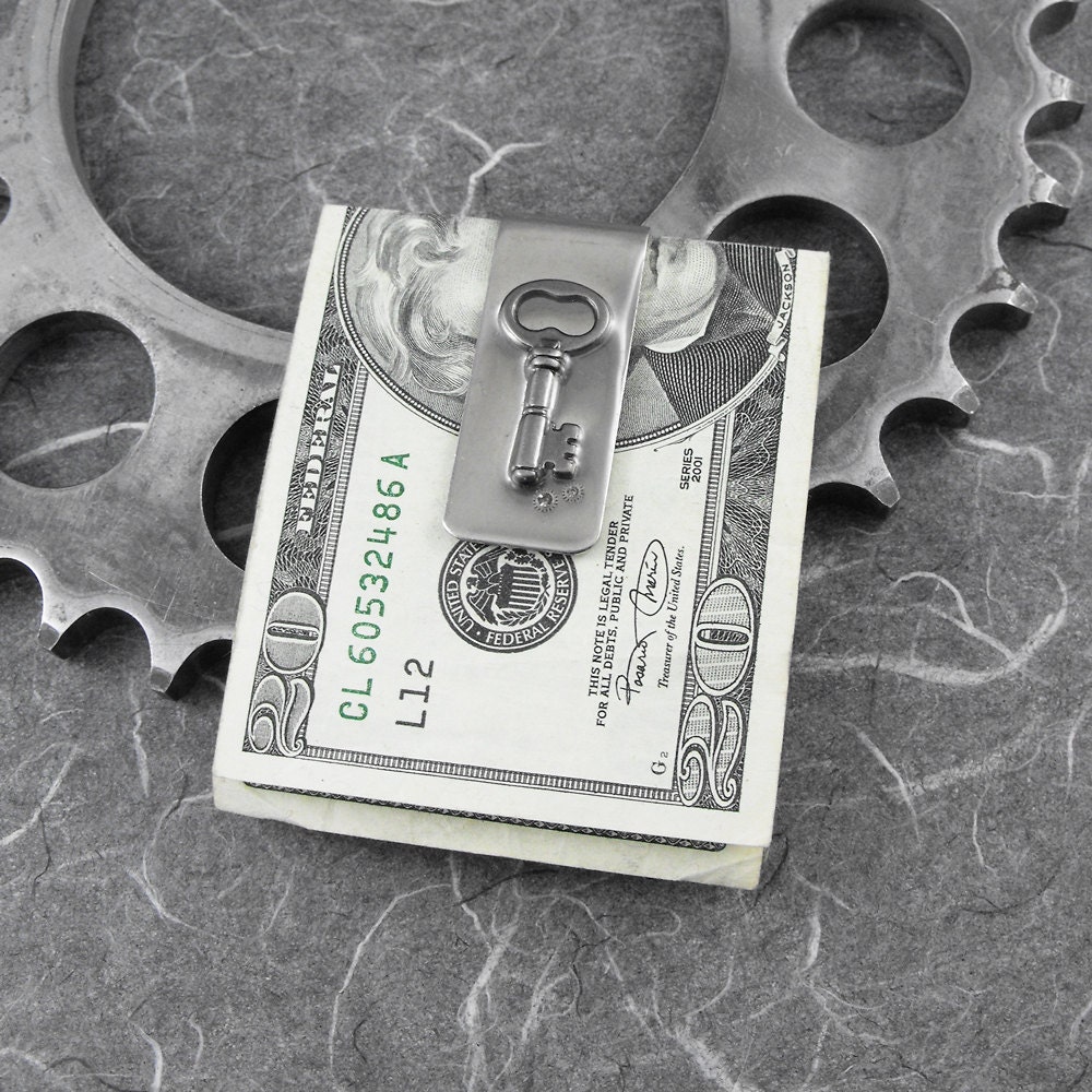 Steampunk Skeleton Key Money Clip - The Key to Happiness by COGnitive Creations