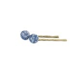 Storm Blue Heather Button Bobby Pin // Set of Two // by Nicoles Threads