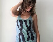 Womens Tank Top - XX Chromosomes in Spring Green - geeky top for her, womens American Apparel clothing, geekery