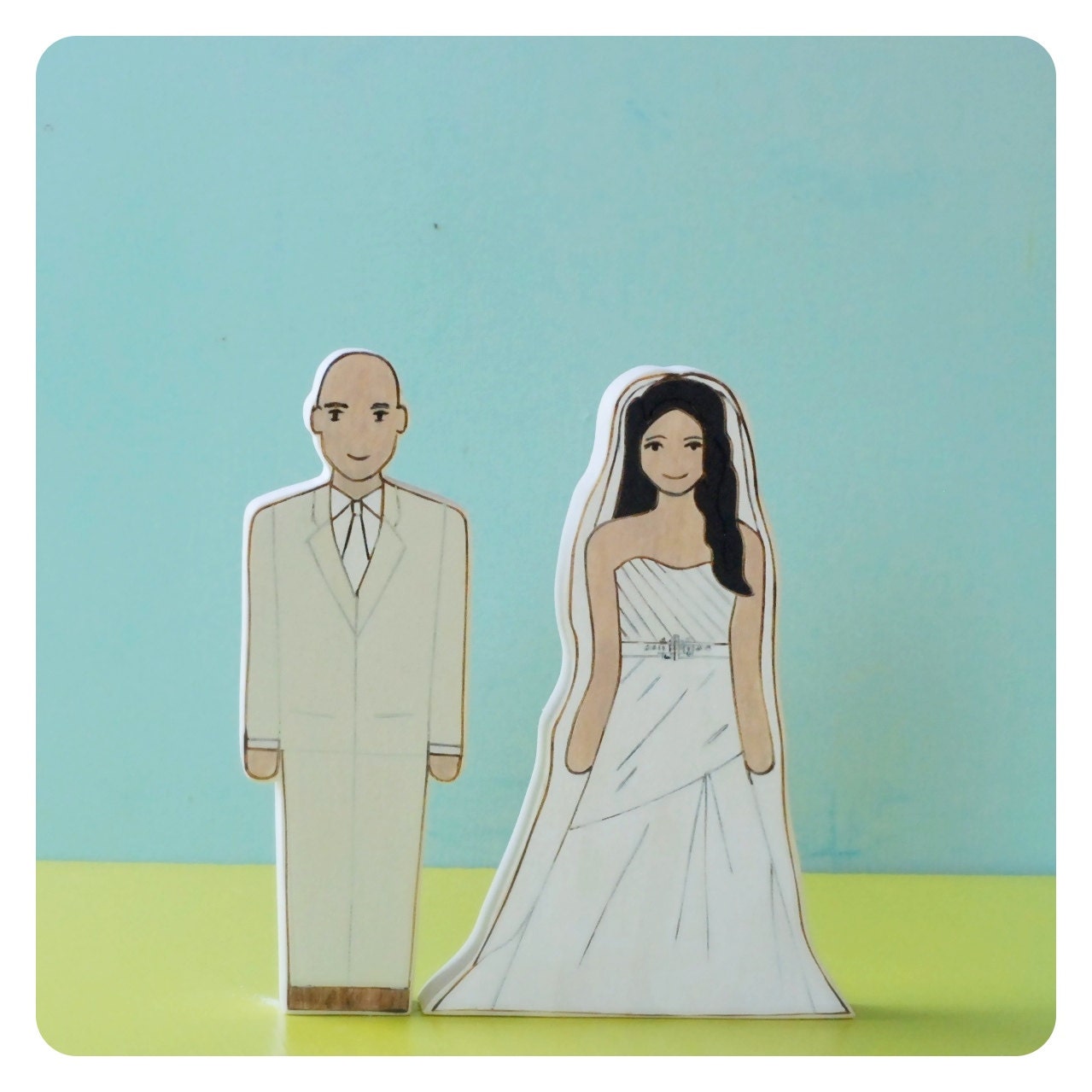 Custom Wedding or Anniversary Cake Topper Couple
